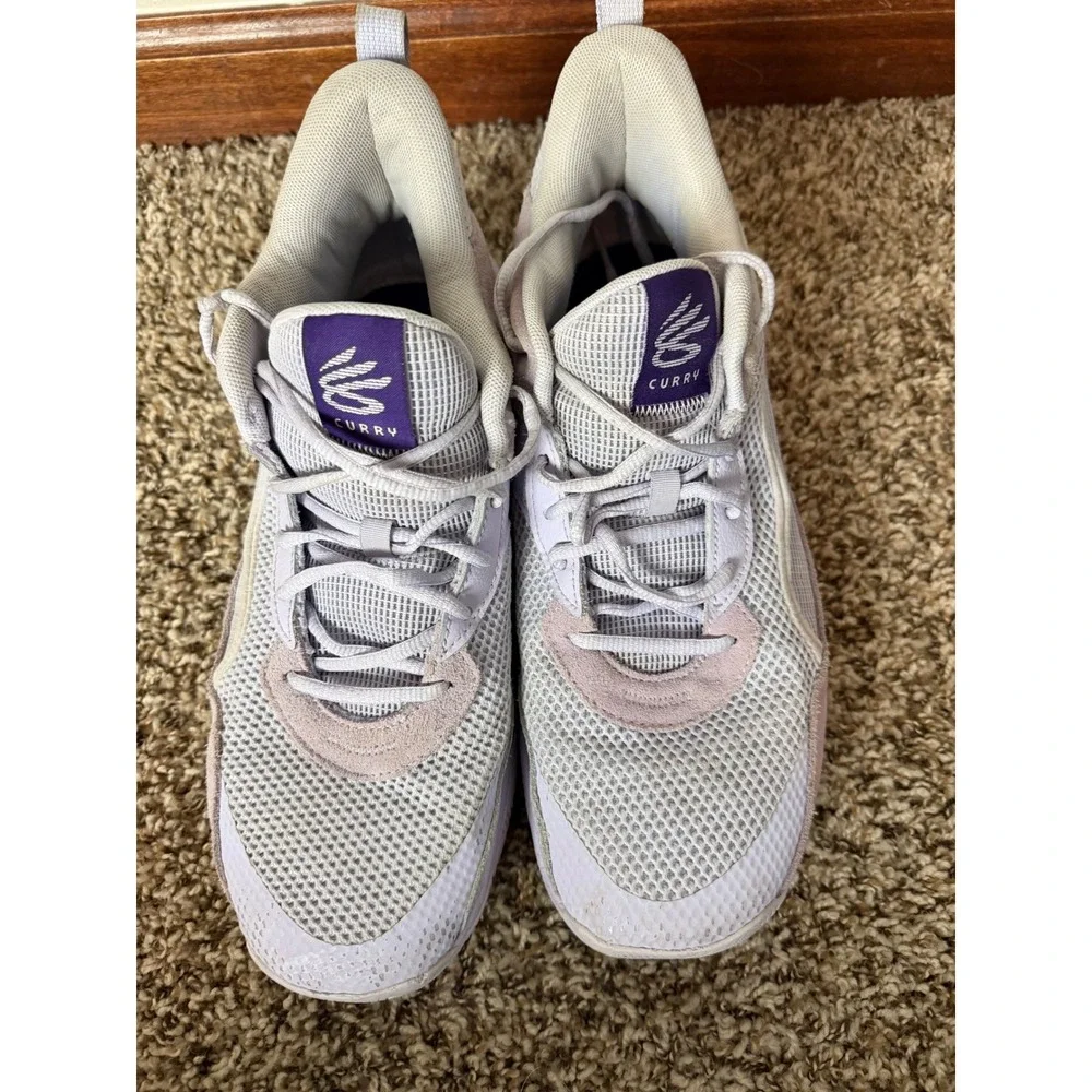 Under Armour Curry 3Z6 Basketball Shoes Purple White 3028191-500 Mens 12